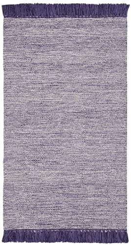 SAFAVIEH Montauk Collection Accent Rug - 3' x 5', Purple, Handmade Tassel Cotton, Ideal for High Traffic Areas in Entryway, Living Room, Bedroom (MTK610S) - color: Purple, size: 3' x 5' (Rectangular)