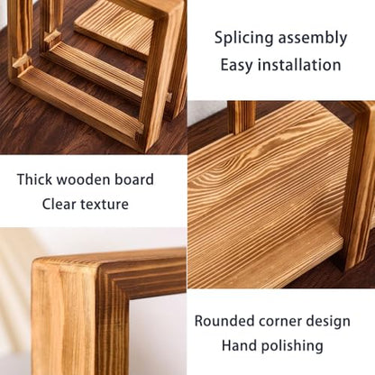 Adjustable Wooden Bookends for Shelves, Rustic Desktop Book Organizer | Adjustable wooden bookends that organize books beautifully while adding natural style to any home or office.