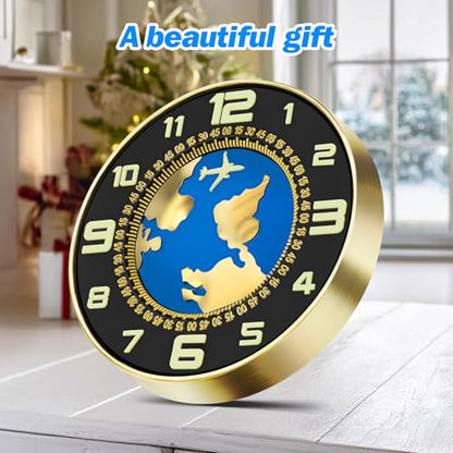 Wall Clock Decorative Wall Clocks Battery Operated (AA batterie not Included) 12 inch Silent Non-Ticking Metal Frame High End Texture Clocks for Living Room Bedroom Kitchen Office