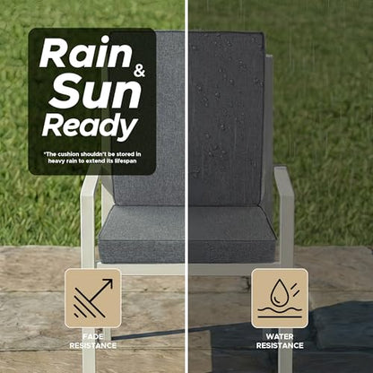 Outdoor Chair Cushions Set of 4, 18 x 16.5 Inch, Dark Grey | Water-Resistant, Fade-Resistant, Patio Furniture Dining Chair Seat Replacement with Mid Back, Ties Zipper, Removable Cover - color: Dark Grey, size: 18" x 16.5" 4 Pack