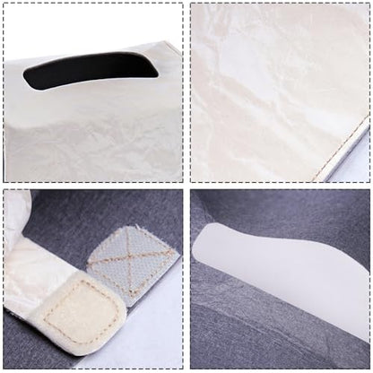 Hand Towels Box Cover,PU Leather Tissue Box Cover Holder Compatible with Kleenex Disposable Paper Hand Towels Suitable for Dining,Kitchen,Bathroom(1-White) - color: 1-white