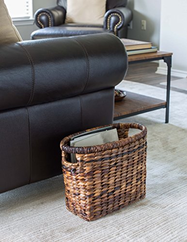 BirdRock Home Seagrass Magazine Basket - color: Espresso