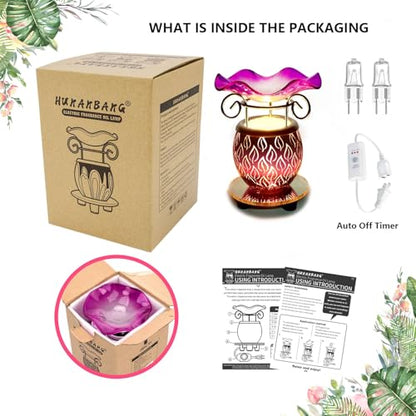 Electric Scented Wax Warmer with Auto Off Timer - Candle Wax Melt Fragrance Burner (Candlelight-Purple) - color: Candlelight-purple