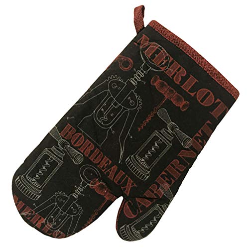Kitchen Towel 5 Piece Linen Set 2 Towels 2 Pot Holders 1 Oven Mitt (Cabernet) - color: Cabernet