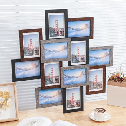 Marsui 12 Pack 4x6 Collage Picture Frames Set, Multi Family Photo Frames for Wall Decor for Farmhouse Living Room Gallery Office Hanging Display, Housewarming Birthday Wedding Valentine's Day Gifts