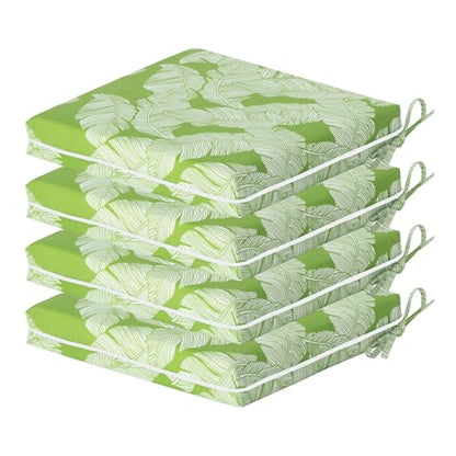 COZYVIDA Outdoor Dining Chair Cushion Set of 4, 20"x20" Square Seat Pads with Tie Straps and YKK Zippers, 35D High-Density Foam, Water-Resistant Fabric,UV-Resistant 1000+ Hrs - color: Print 036