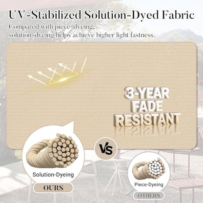 Basic Beyond Outdoor Cushions for Patio Furniture Waterproof Outdoor Chair Cushions Set of 4-19 x 19 x 3 Inch Thick Patio Chair Cushions with Adjustable Ties, Beige - color: Beige