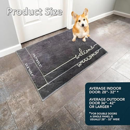 Washable Indoor Door Mat, 24"x36", Low-Profile Soft Surface Entrance Mat, Durable Stain & Fade Resistant, Non-Slip Absorbent Backing, Easy Clean Welcome Doormat for Home Indoor Entryway - size: 2' x 3' (Rectangular)