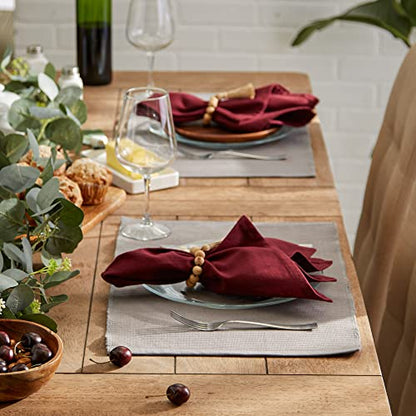 DII Basic Everyday Ribbed Tabletop 100% Cotton, Placemat Set, 13x19, Gray, 6 Piece - color: Gray, size: 13x19"