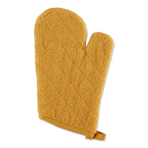 DII Basic Terry Collection 100% Cotton Quilted, Oven Mitt, Honey Gold, 2 Piece - color: Honey Gold, size: Oven Mitt