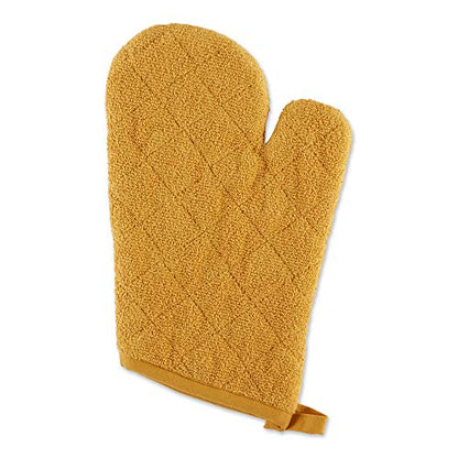 DII Basic Terry Collection 100% Cotton Quilted, Oven Mitt, Honey Gold, 2 Piece - color: Honey Gold, size: Oven Mitt