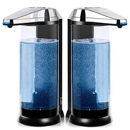 Secura 17oz Automatic Liquid Soap Dispenser, Touchless Battery Operated Hand Soap Dispenser with Adjustable Soap Dispensing Volume Control Dial, Personal Care Dispenser (Chrome-2Pcs) - color: Chrome, size: 500ml x 2