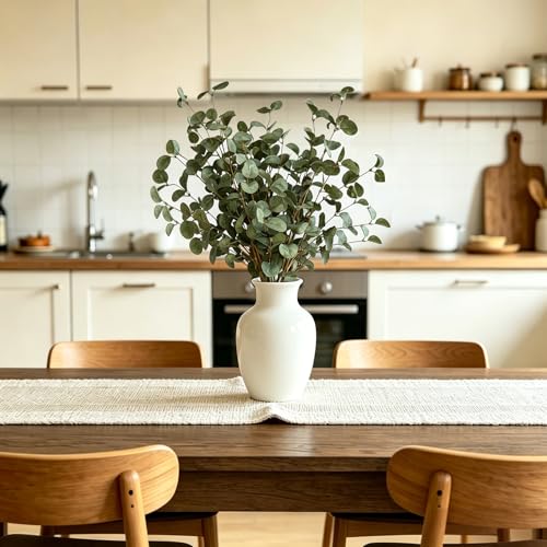 4PCS 22.2Inch Faux Greenery Eucalyptus Stems Leaves Plant for Vase(Green) | soft thin-styrofoam nice-touch natural look easy to adjust suitable for various vases without any maintenance - color: Green