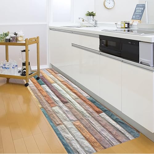 Non-Skid Low Pile Sponge Foam Door Entry Rug for Bathroom Mat,Separate Tub Shower Skid Proof Rugs, Home 3D Optical Illusion Rug Non Slip Bath Mats Welcome Mat 47 x 17.5 inches - color: Multi14