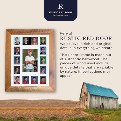 All Things For Mom School Years Reclaimed Wood Picture Frame with Mat - 11x14 Wooden Framed Photo Collage Mat – Pre-School & Kindergarten to 12th Grade Graduation (15 Photos, 2PreK-12th, White Mat) - color: White Mat w/ Frame, size: 15 Photos, 2 Pre Schoo