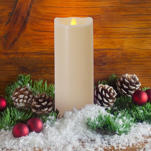 Large 10" x 4" Outdoor Waterproof Flameless Candles with Remote and Timers, 1000 Hours Battery Operated LED Flickering Pillar Candles for Lanterns, Ivory Plastic, Set of 2 - color: 2 Pack-D4"x H10"