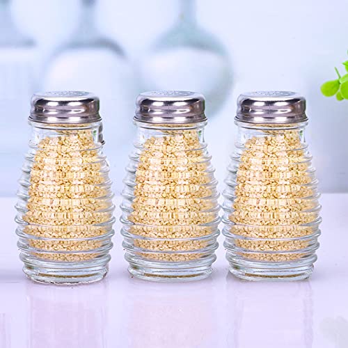 1st Choice Salt and Pepper Shakers with Stainless Tops Set of 2 (Striped Oval Shakers) - style: Striped Oval Shakers