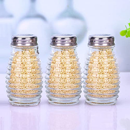 1st Choice Salt and Pepper Shakers with Stainless Tops Set of 2 (Striped Oval Shakers) - style: Striped Oval Shakers