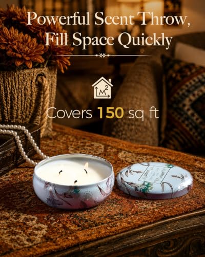 M&SENSE 3 Wick Mint Basil Scented Candles 12oz | Triple Wick, 40 Hour Long Burn, Non-Toxic,100% Natural Soy Wax, Stress Relaxing Aromatherapy Candle Gift for Women Men - color: Mint Leaf & Basil