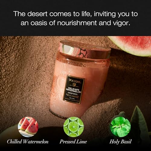 Voluspa Kalahari Watermelon, Large Candle Jar, 18 oz, 100 Hour Burn Time, Coconut Wax for Clean Burning, Handcrafted in the USA - color: 13 - Kalahari Watermelon