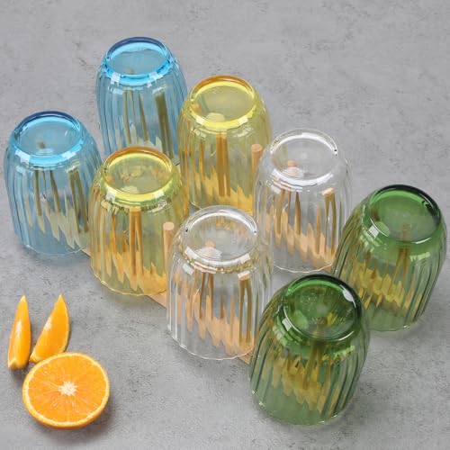 Acrylic Clear Highball Plastic Cups | Plastic Reusable Tumblers 15oz (Set of 8) | Stackable | BPA-free Tumblers | Shatterproof | Top-rack Dishwasher Safe - color: Multicolor, size: 15 Ounces