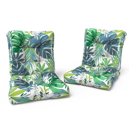 LVTXIII Outdoor Adirondack Chair Cushions, L42 x W21 x H4 Patio Tufted Low Back Cushions, Seasonal Replacement Rocking Chair Cushion for Home Garden Furnitue, Set of 2, Islamorada Blue Green - color: Islamorada Blue Green, size: 42x21x4