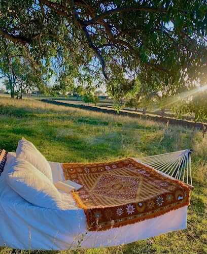 TOFUNTOY Boho Throw Blanket for Couch Sofa Bed, Decorative Throw Blanket with Tassels, 50"x60" Bohemian Woven Cover for Home Living Room Bedroom Indoor Outdoor Picnic