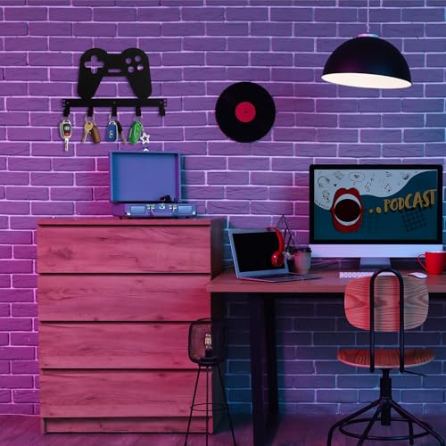 Reallnaive Game Over The Door Hooks Gamer Bathroom Decor Gamepad Hanger Wall Mount Rack Holder for Towel, Hat, Coat, Cloth, Keychain, Bag, Teen Boy Room Gift Decor - style: Game