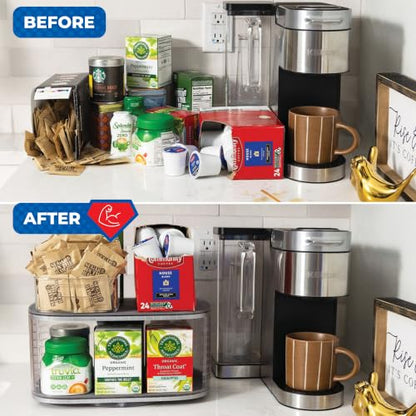 2-Tier Lazy Susan Pantry Organizer – Steel Reinforced Turntable for Kitchen Cabinets & Pantry Storage – Heavy-Duty Can Organizer Holds Up to 30 lbs – Rotates 360° – Includes 2 Bonus Bins | Two Rotating Steel-Reinforced Shelves, Holds 30 lbs, 360-Degree Ro