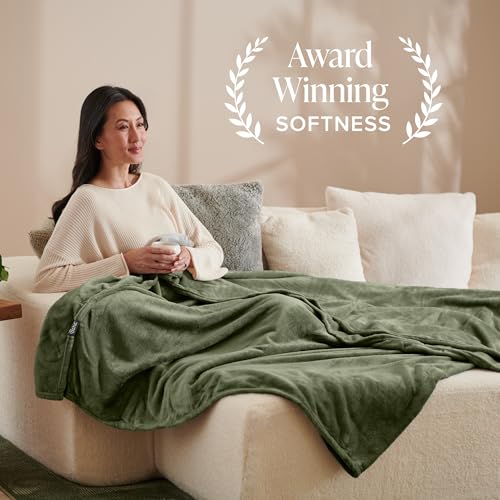 Bare Home Fleece Blanket Luxury Microplush (Full/Queen, Cypress) | Ultra-Soft Lightweight Blanket for Bed, Sofa, and Couch, Cozy & Warm Blanket - color: 11 - Cypress, size: Full/Queen
