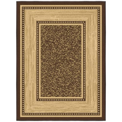 Ottomanson 2x3 Entryway Rug – Non-Slip Small Area Rugs - color: Border Dark Brown, size: 2'3" x 3' (Mat)