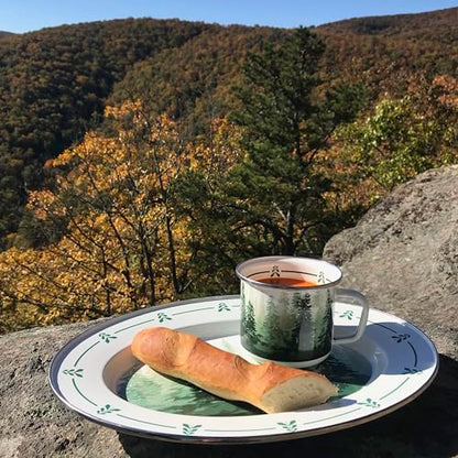 Golden Rabbit Enamelware Oval Platter, 12 x 16in, Forest Glen - color: Forest Glen