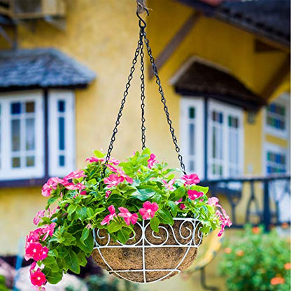 Hotop 8 Pcs Metal Hanging Chains with Ceiling Hooks, Garden Plant Hangers for Hanging Bird Feeders, Billboards, Chalkboards, Basket, Planters, Lanterns, Wind Chimes, Chain Hook DIY(16.38 Inch,Black) - color: Black, size: 16.38 Inch