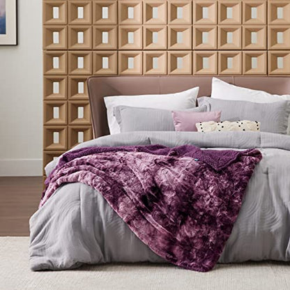 Bedsure Fuzzy Blanket Twin Size - Purple, Soft and Comfy Sherpa, Plush and Furry Faux Fur, Reversible Twin Blankets for Couch, Sofa and Bed, 60x80 Inches - color: 06 - Purple, size: Twin (60" x 80")
