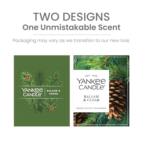 Yankee Candle Large Tumbler Scented Candle with up to 80 Hour Burn Time, Premium Plant Wax Blend for Consistent Burn, 20 oz Tumbler Candle with Room Filling Fragrance, Balsam & Cedar - color: Balsam & Cedar, size: 20oz