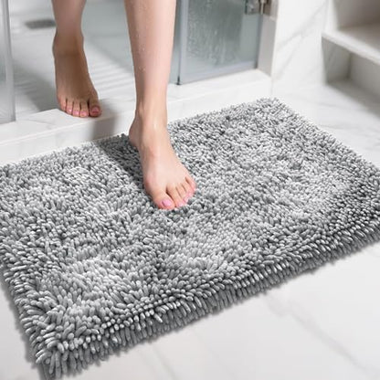 Yimobra Chenille Bath Mat – Non-Slip, Ultra Soft & Extra Thick Absorbent, Machine Washable, Quick Dry for Bathroom Floor, Tub, and Shower