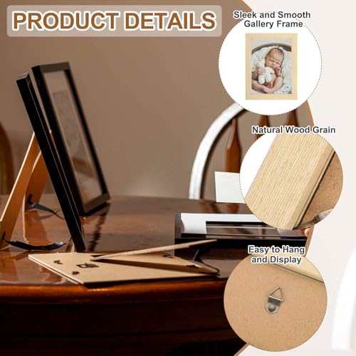 MECCANIXITY 11x11 Collage Picture Frame, Displays 4Pcs 3.5x3.5 Pictures with Mat, Solid Oak Wood Clear Acrylic Sheet Wall Mounting and Tabletop Display, Natural Wood, 1Pcs - color: Natural Wood