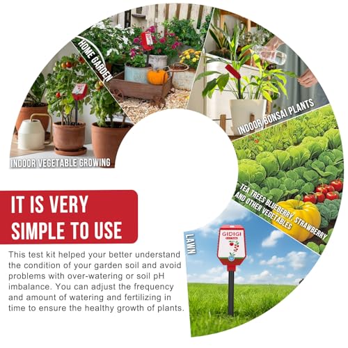 Soil Moisture Meter with App Control Digital Soil Test Kit for Plants pH Sunlight Intensity Fertility Low Price Soil pH Meter Thermometer Humidity Tester for Garden Lawn Farming