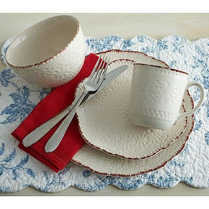 Pfaltzgraff Chateau Cream 16-Piece Stoneware Dinnerware Set, Service for 4, Off White - style: 16-Piece Stoneware Dinnerware Set