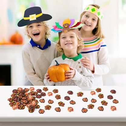 JUNEBRUSHS 50 Pcs Thanksgiving Turkey Charms, Mini Resin Turkey Flatback Turkey Embellishment for Fall Thanksgiving DIY Crafts Home Table Decorations - style: Turkey Style