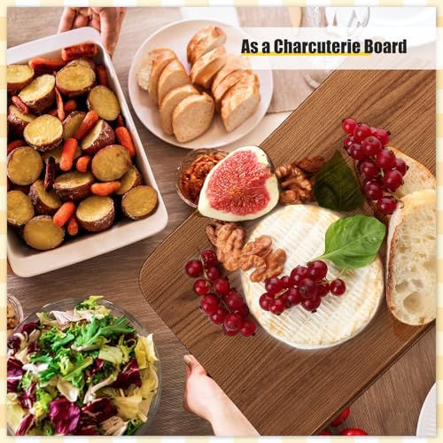 Zubebe 12 Pcs 11 x 5 Inch Acacia Wood Cutting Board with Handle | Charcuterie Board for Laser Engraving, Serving Chopping Board with Handle for Wedding Housewarming Mom Christmas Gift - size: 11"L x 5"W