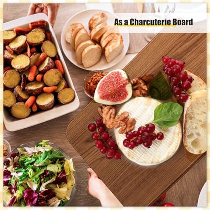 Zubebe 12 Pcs 11 x 5 Inch Acacia Wood Cutting Board with Handle | Charcuterie Board for Laser Engraving, Serving Chopping Board with Handle for Wedding Housewarming Mom Christmas Gift - size: 11"L x 5"W