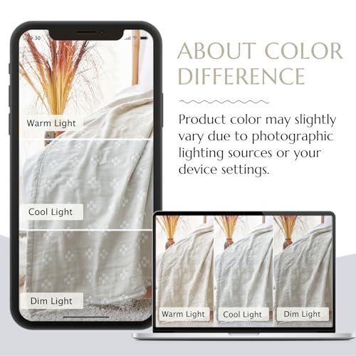 jinchan 100% Cotton Muslin Blanket Twin Boho Throw Blanket 60x80 Oatmeal | 3-Layer, Geometric Cross Quilt, Cooling Breathable Lightweight, for Adult, Soft, Reversible, Summer, Couch, Sofa, Bedroom - color: B. Cross Grey, size: 60"x80"