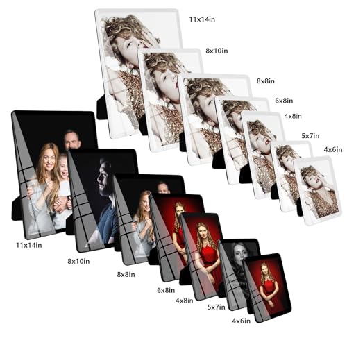 Bluesun 8x10 Picture Frame Black Standing can be Vertical and Horizontal - Real Glass Frames, Cool 8×10 Photo Frame, Wall Frames Gifts for Men Boyfriend Dad Boss and Loved Ones(8x10, Black) | 8×10 Photo Frame Black with Tempered Glass & Rounded Corners, W