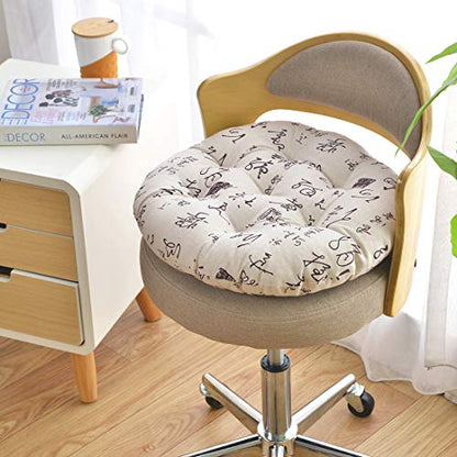 vctops Bohemian Soft Round Chair Pad Garden Patio Home Kitchen Office Seat Cushion Calligraphy Diameter 16" - color: Calligraphy, style: Diameter 16 Inch