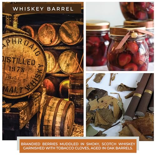 A Cheerful Giver - Whiskey Barrel - 6oz Baby Scented Candle Jar with Lid - Keepers of the Light - 35 Hours of Burn Time, Gift for Women, Brown - size: 6 oz, style: Whiskey Barrel