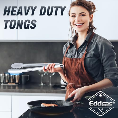 Metal Tongs For Cooking Up To 600°F Kitchen Tongs 3PCS - 9", 12 inch | Heat Resistant 600 Degree, All Stainless Steel Food Tongs,Non-Slip handle, Salad, Grilling, bbq, Dishwasher safe - color: All Metal 3Pcs, size: 7+9+12 inch