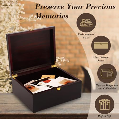 Tree of Life Wooden keepsake Box - Wooden Decorative Boxes with Lids/Keepsake Boxes with Lids - Wood Decorative Storage Boxes with Lids - Memorial Box (Tree of Life Black, Large)