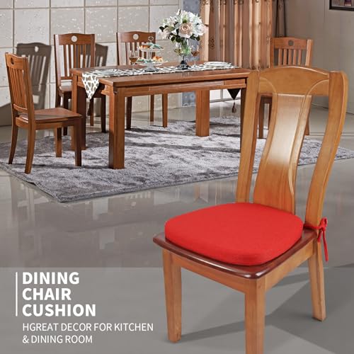 SINOSSO 1 Pack Memory Foam Chair Cushions for Dining Chair, Friendly Woven Fabric 16" U-Shape Comfortable Kitchen Chair Pad, Removable Slip Resistant Seat Cushion (1 Piece, Red) - color: Bright Red