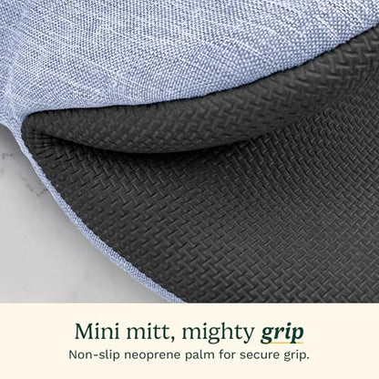 Cuisinart Mini Oven Mitts, 2-Pack, Neoprene Grip, Heat Resistant 350F | Cotton-lined, non-slip neoprene palm, ambidextrous design, ideal for smaller hands and everyday cooking - color: Light Blue